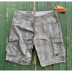 ESPRIT Mens Cargo Shorts Plaid Size 36 New Straight Fit Y2k 510